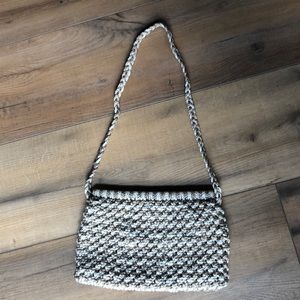 White and Gold Crochet Bag